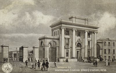 Entrance to Birmingham Station, 1838 by English School