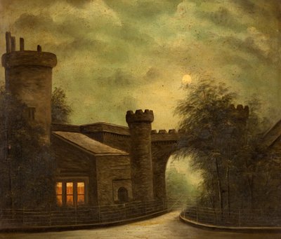 Entrance to Towneley Park, by Moonlight by English School