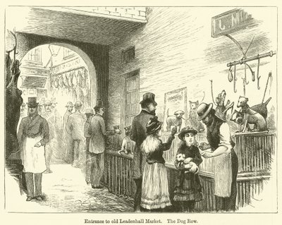 Entrance to Old Leadenhall Market, The Dog Row by English School