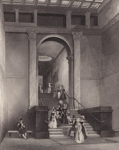 Entrance to the National Gallery, London by English School