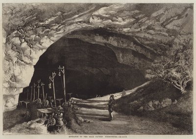 Entrance to the Peak Cavern, Derbyshire by English School