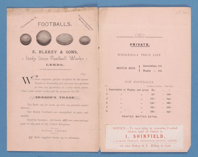 Equipment catalogue produced by E. Blakey & Sons, 1895 by English School
