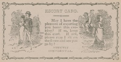 Escort Card (engraving) by English School
