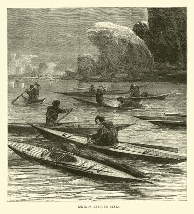 Eskimos Hunting Seals by English School