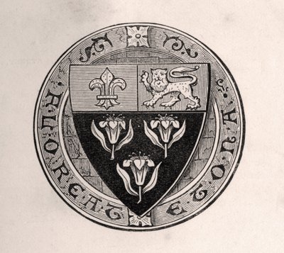 Eton Shield Laid Over Roundel with School Motto, illustration from Memoirs of Eminent Etonians by Sir Edward Creasy, published London 1876 by English School