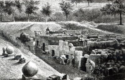 Etruscan Tombs excavated by Signor Mancini at Orvieto by English School