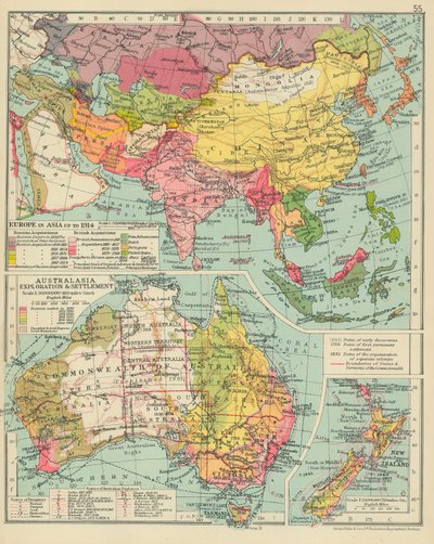 Europe in Asia up to 1914. Australasia Exploration & Settlement by English School