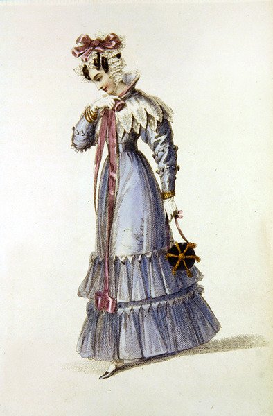 Evening dress, fashion plate from Ackermann