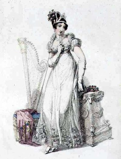Evening Dress, Fashion Plate from Ackermann