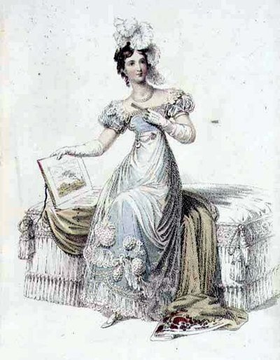 Evening Dress, Fashion Plate from Ackermann