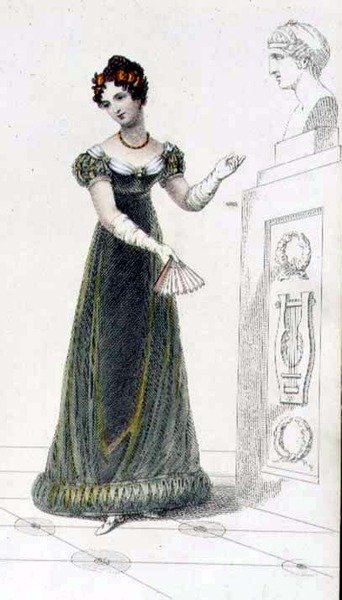 Evening Dress, fashion plate from Ackermann