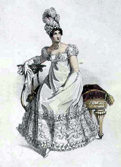 Evening Dress, fashion plate from Ackermann