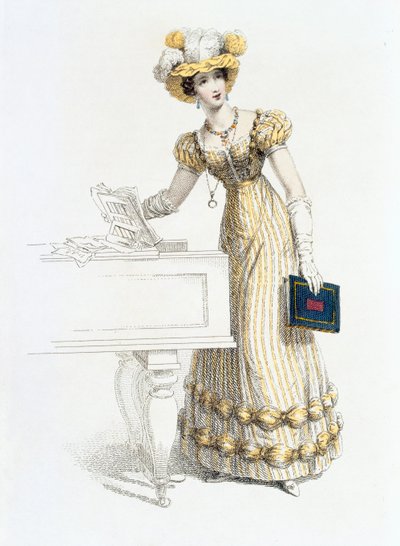 Evening dress, fashion plate from Ackermann