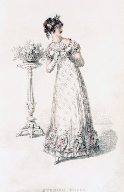Evening dress, fashion plate from Ackermann