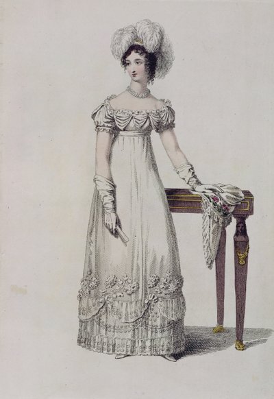 Evening dress, fashion plate from Ackermann
