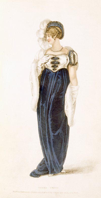 Evening dress, fashion plate from Ackermann