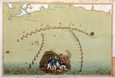 Ever Memorable Battle off Cape Trafalgar, 21st October 1805, published by Laurie & Whittle, 12th December 1805 by English School