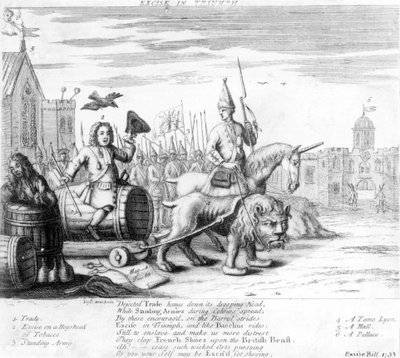 Excise in Triumph, 1733 by English School