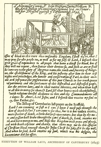 Execution of William Laud, Archbishop of Canterbury (1645) by English School