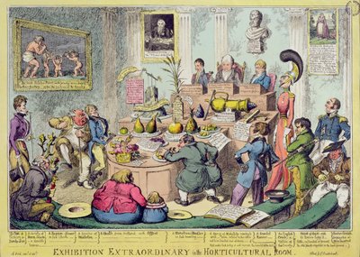 Exhibition Extraordinary in the Horticultural Room, etched by George Cruikshank, pub. by G. Humphrey, 1826 by English School