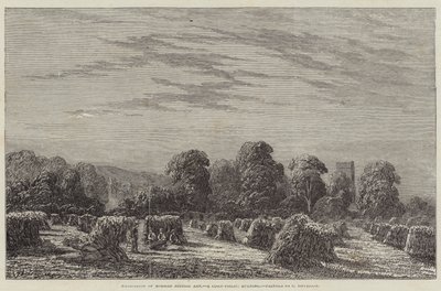 Exhibition of Modern British Art, a Corn-Field, Evening by English School