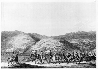 Expedition into the hinterland led by de Mist, from Travels in Southern Africa by Hinrich Lichtenstein, engraved by George Corbould, 1812 by English School