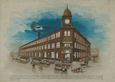 Exterior of the New Crown Point Printing Works by English School