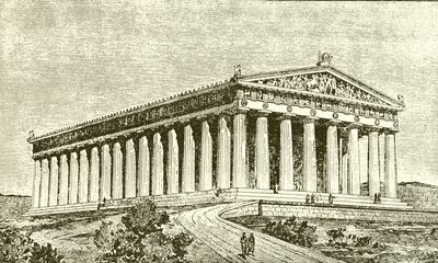 Exterior of the Parthenon at Athens in the Time of its Builders by English School