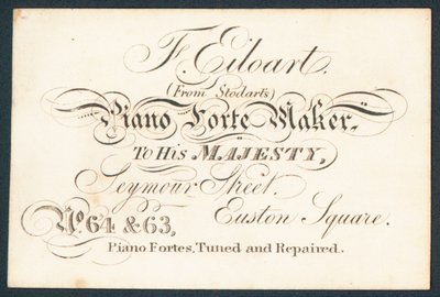 F Eiloart, piano forte maker by English School