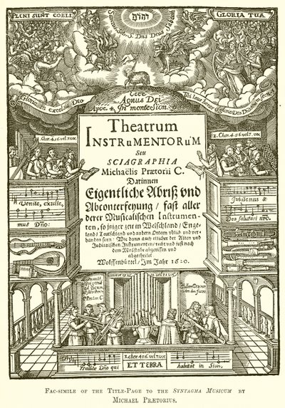 Facsimile of the Title-Page to the Syntagma Musicum by Michael Praetorius by English School