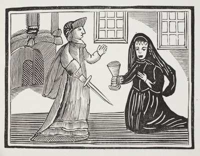 Fair Rosamond being poisoned by Queen Eleanor (illustration) by English School