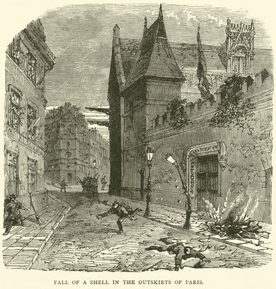 Fall of a Shell in the Outskirts of Paris, October 1870 by English School