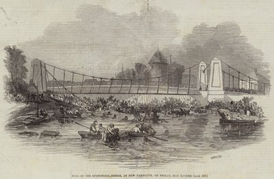 Fall of the Suspension Bridge, at New Yarmouth, on Friday, 2 May by English School