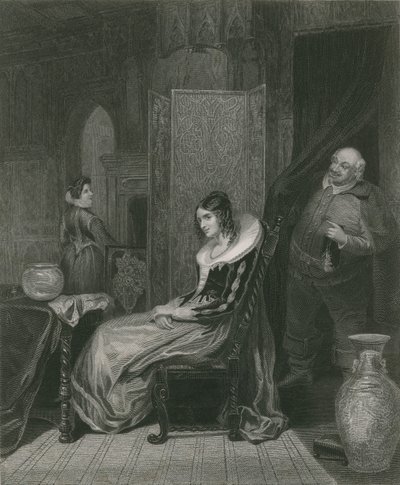 Falstaff and Mistress Ford, The Merry Wives of Windsor by English School