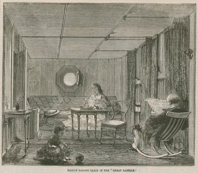 Family Saloon Cabin in the Great Eastern by English School