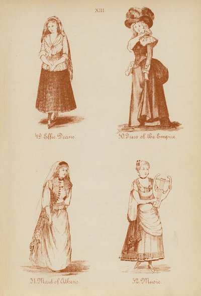 Fancy dress outfits: Effie Deane, Dress of the Empire, Maid of Athens, Music by English School