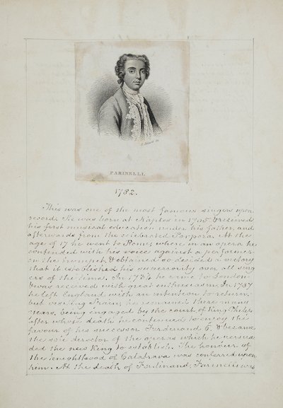 Farinelli, Engraved by Henry Adlard, c.1830 by English School