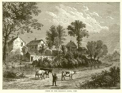 Farm in the Regents Park, 1750 by English School