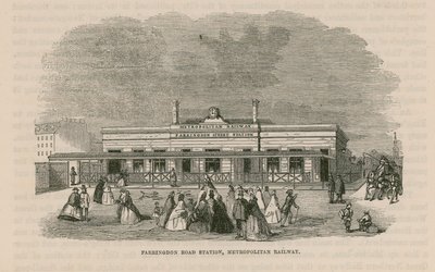 Farringdon Road Station on the Metropolitan Railway by English School