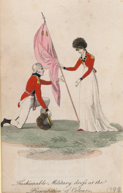 Fashionable Military Dress at the Presentation of Colours by English School