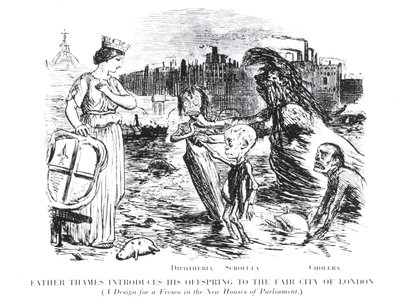 Father Thames Introduces his Offspring to the Fair City of London, a Design for a Fresco in the New Houses of Parliament by English School