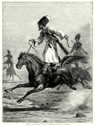 Feats of Horsemanship by Cossacks of the Caucasus by English School