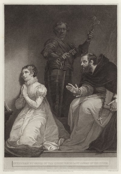 Feckenham by order of the queen visits Lady Jane Grey in the tower by English School
