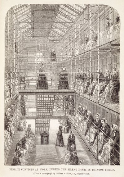 Female Convicts at Work during the Silent Hour in Brixton Prison, from The Criminal Prisons of London and Scenes of Prison Life by Henry Mayhew and John Binny, 1860 by English School