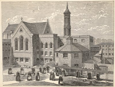 Female convicts exercising in the airing yard at Brixton Prison, illustration from The Criminal Prisons of London and Scenes from Prison Life by Henry Mayhew and John Binny, pub. 1862 by English School