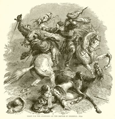 Fight for the Standard at the Battle of Edgehill, 1642 by English School