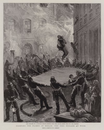 Fighting the Flames in Berlin, the Fire Brigade at Work by English School
