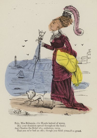 Figure of a Woman Walking Along the Seafront with a Small Dog by English School