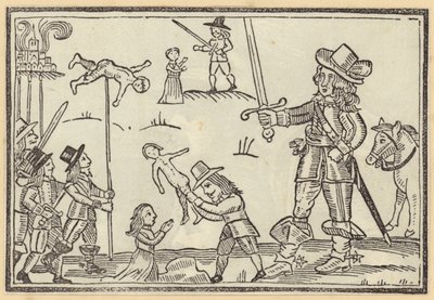 Figures of Soldiers Wielding Swords Against Children by English School