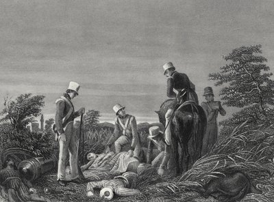 Finding the colours of the 24th Regiment after the battle of Chillianwallah, c.1850 by English School